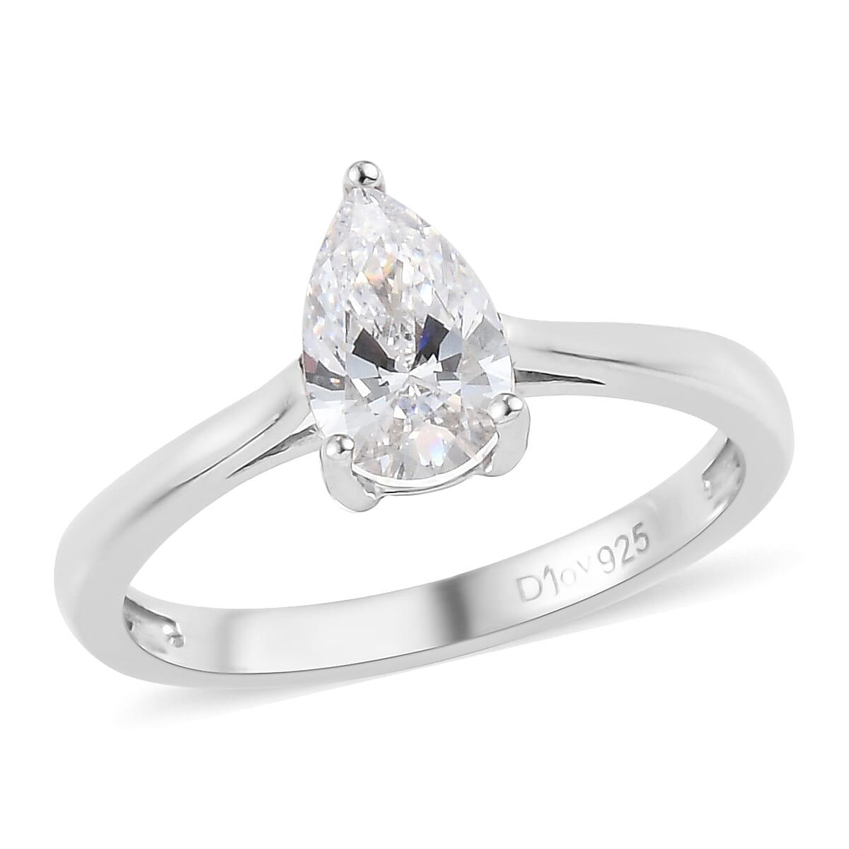 J Francis Embellished with Zirconia by Swarovski 1.30 ctw Ring in Platinum Over Sterling Silver (Size 11.0)
