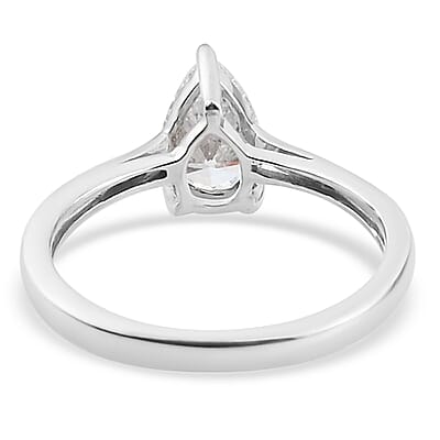 J Francis Embellished with Zirconia by Swarovski 1.30 ctw Ring in Platinum Over Sterling Silver (Size 11.0)