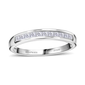 RHAPSODY IGI Certified 950 Platinum E-F VS Diamond Half Eternity Band Ring (Size 6.0) 4.40 Grams 0.50 ctw
