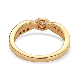 White Diamond 0.15 ctw Ring in Vermeil YG Over Sterling Silver (Size 11.5)