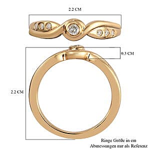 White Diamond 0.15 ctw Ring in Vermeil YG Over Sterling Silver (Size 11.5)