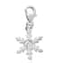 Polki Diamond Snowflake Charm in Platinum Over Sterling Silver 0.10 ctw image number 0