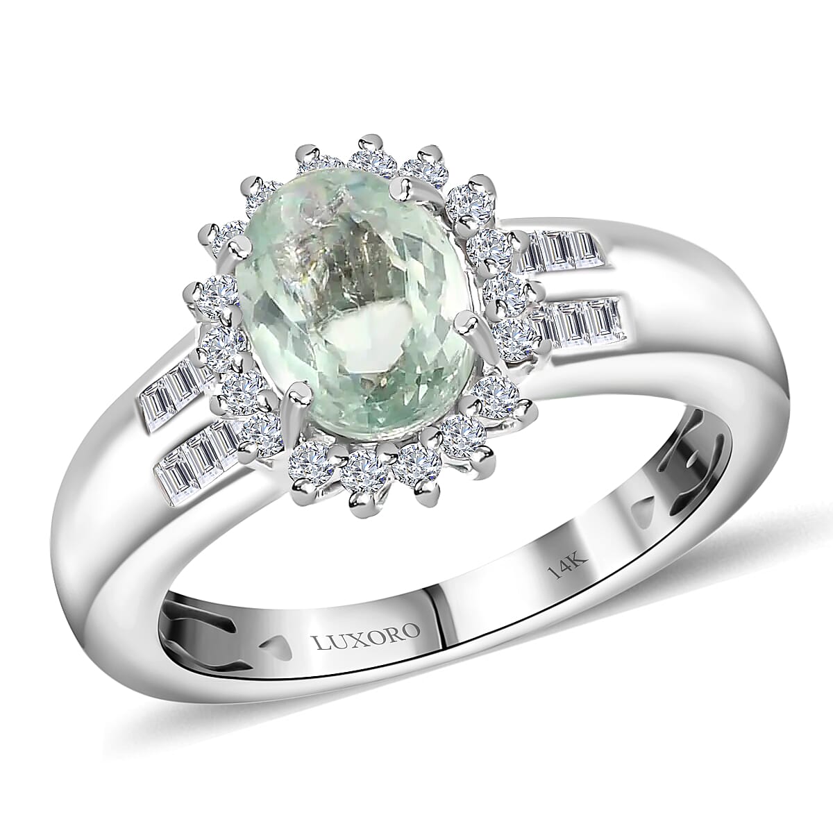 LUXORO 14K White Gold Premium Narsipatnam Alexandrite and Diamond G-H I3 Ring (Size 7.0) 4.05 Grams 1.60 image number 0