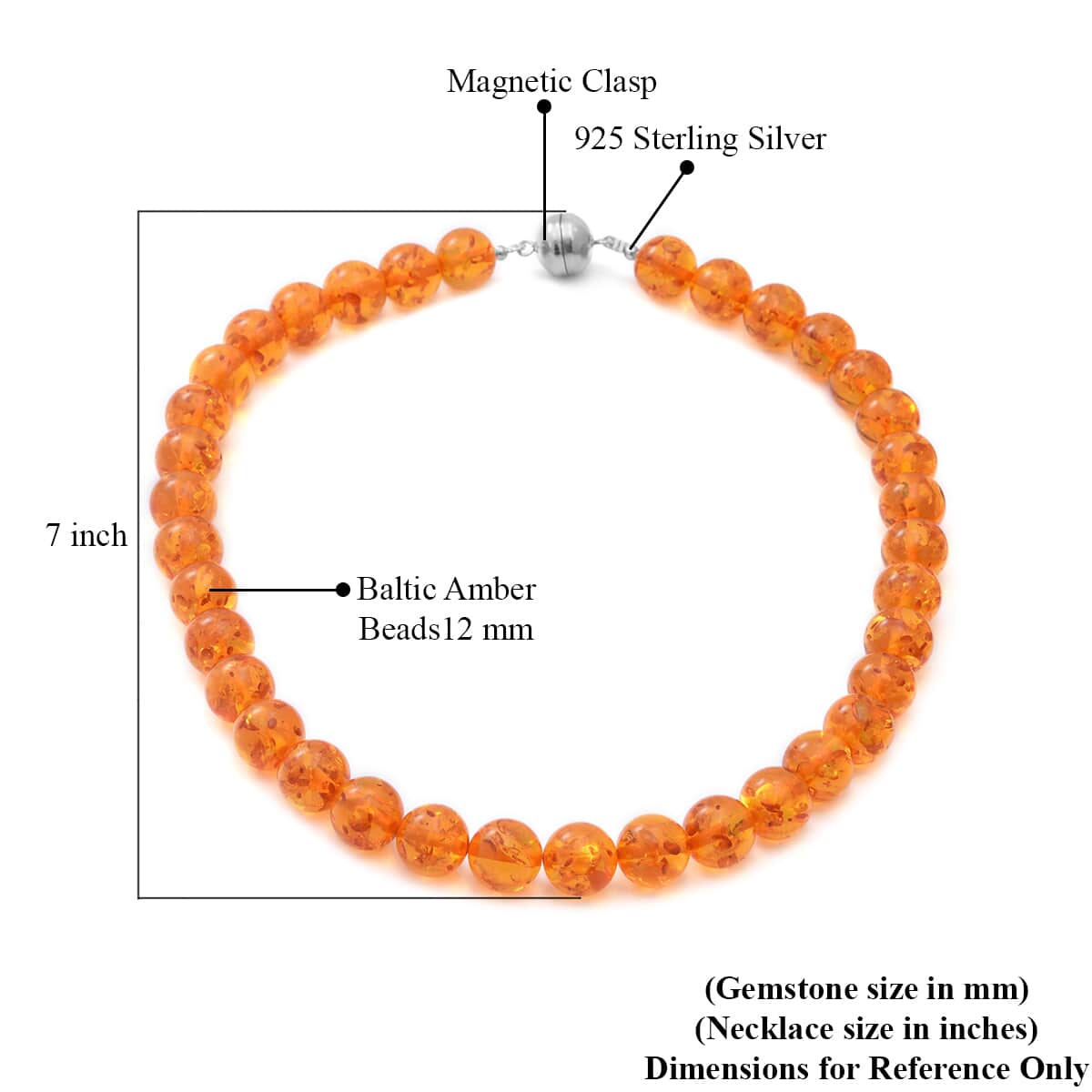 Baltic Amber Beaded Necklace 18 Inches in Sterling Silver 225.00 ctw image number 6