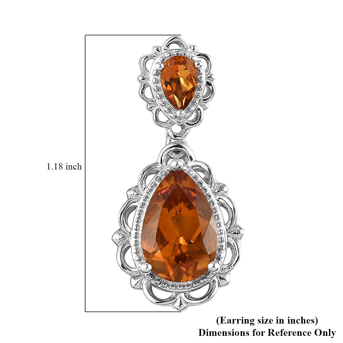 Santa Ana Madeira Citrine Drop Earrings in Platinum Over Sterling Silver 6.25 ctw image number 4