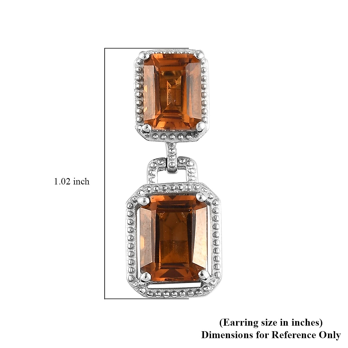 Santa Ana Madeira Citrine Dangle Earrings in Platinum Over Sterling Silver 7.75 ctw image number 4