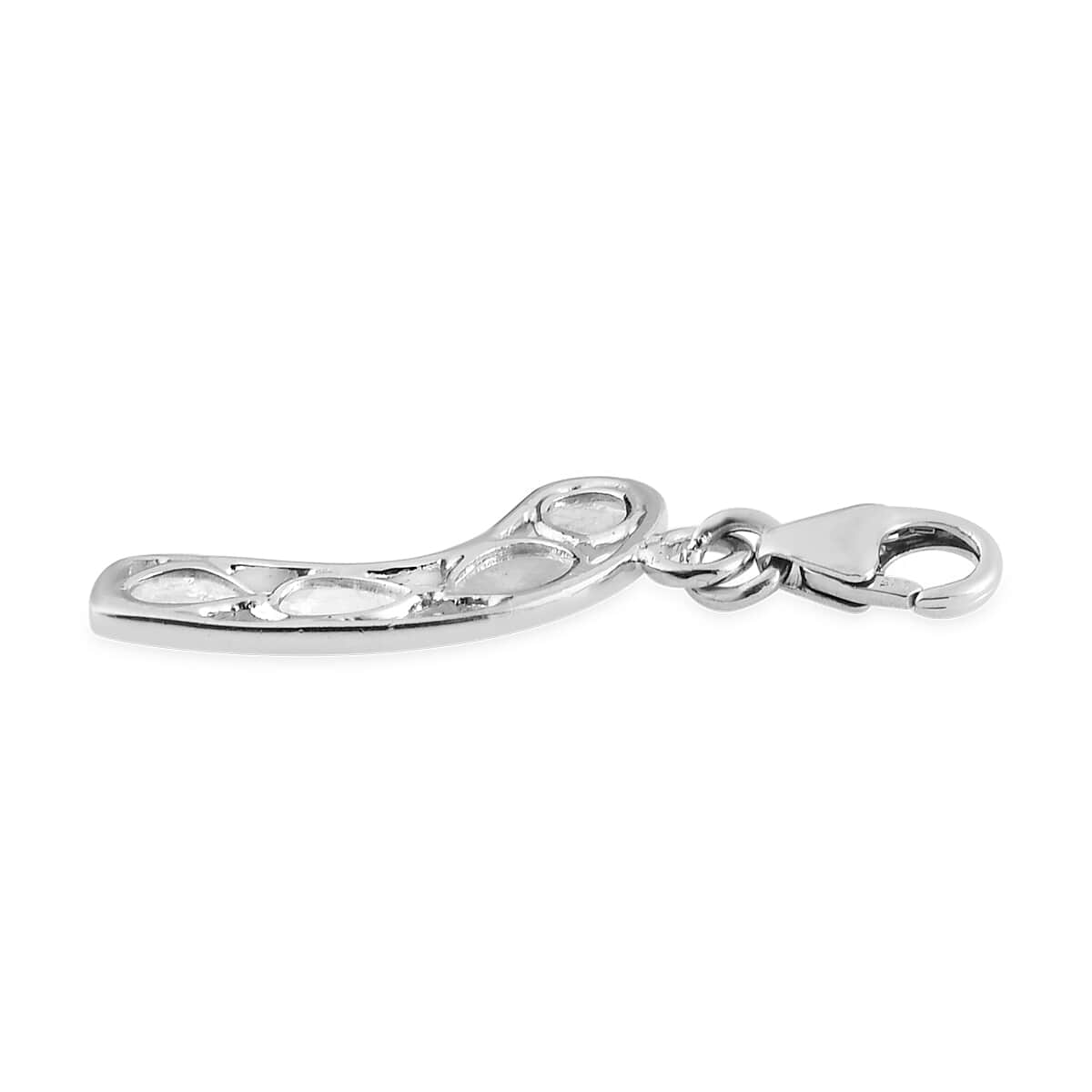 Polki Diamond Candy Cane Charm in Platinum Over Sterling Silver 0.33 ctw image number 3