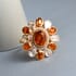 Natural Tanzania Tangerine Kyanite and Diamond Floral Ring in YG Over Sterling Silver (Size 8.0) 3.40 ctw image number 1
