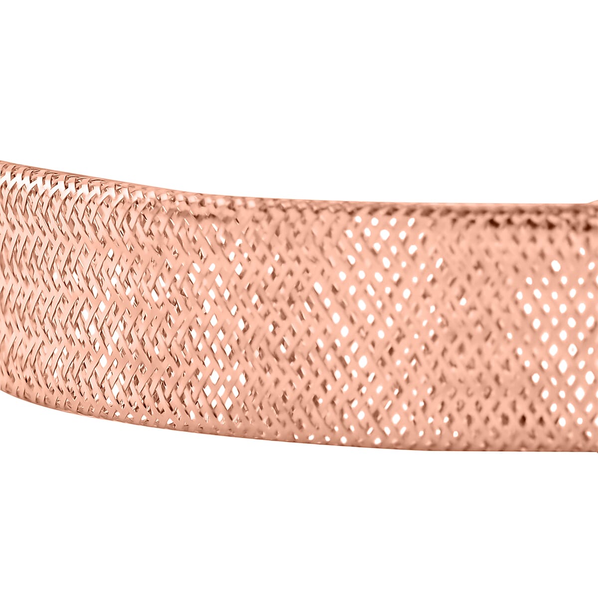 Maestro Gold Collection Italian 10K Rose Gold Mesh Flat Omega Stretch Bracelet 2.10 Grams image number 2