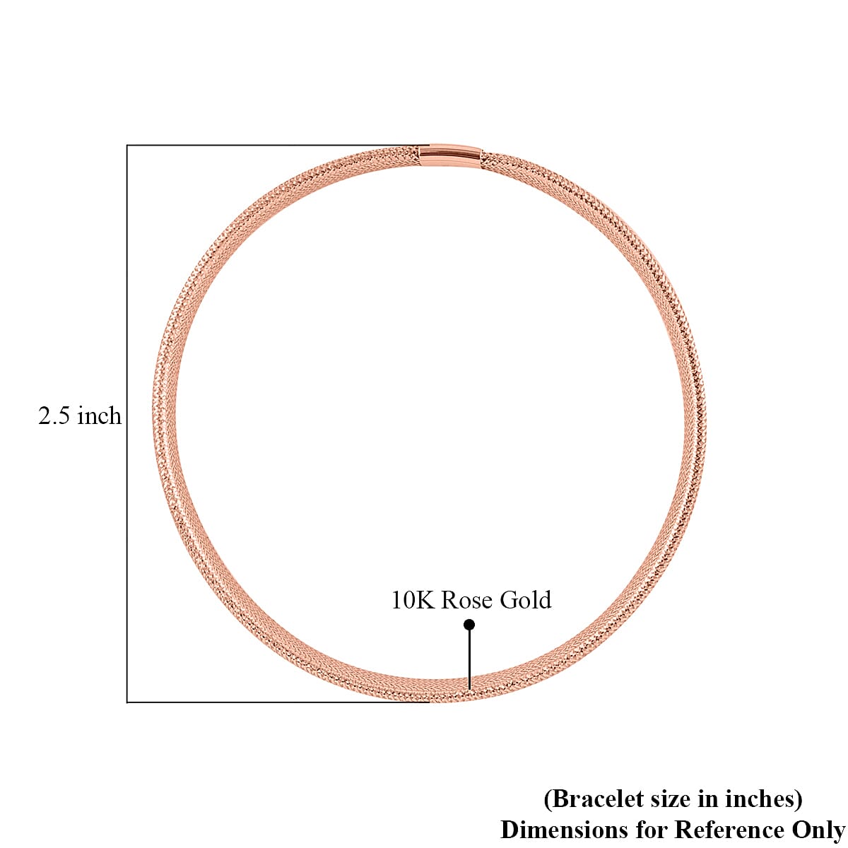 Maestro Gold Collection Italian 10K Rose Gold Mesh Flat Omega Stretch Bracelet 2.10 Grams image number 3