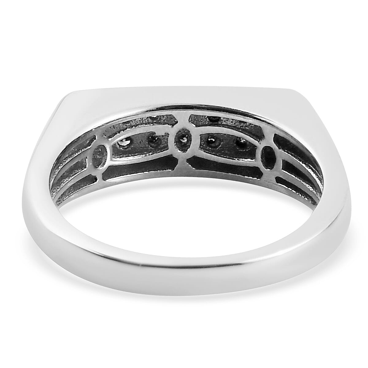 Diamond Men's Ring in Platinum Over Sterling Silver (Size 10.0) 0.33 ctw image number 4