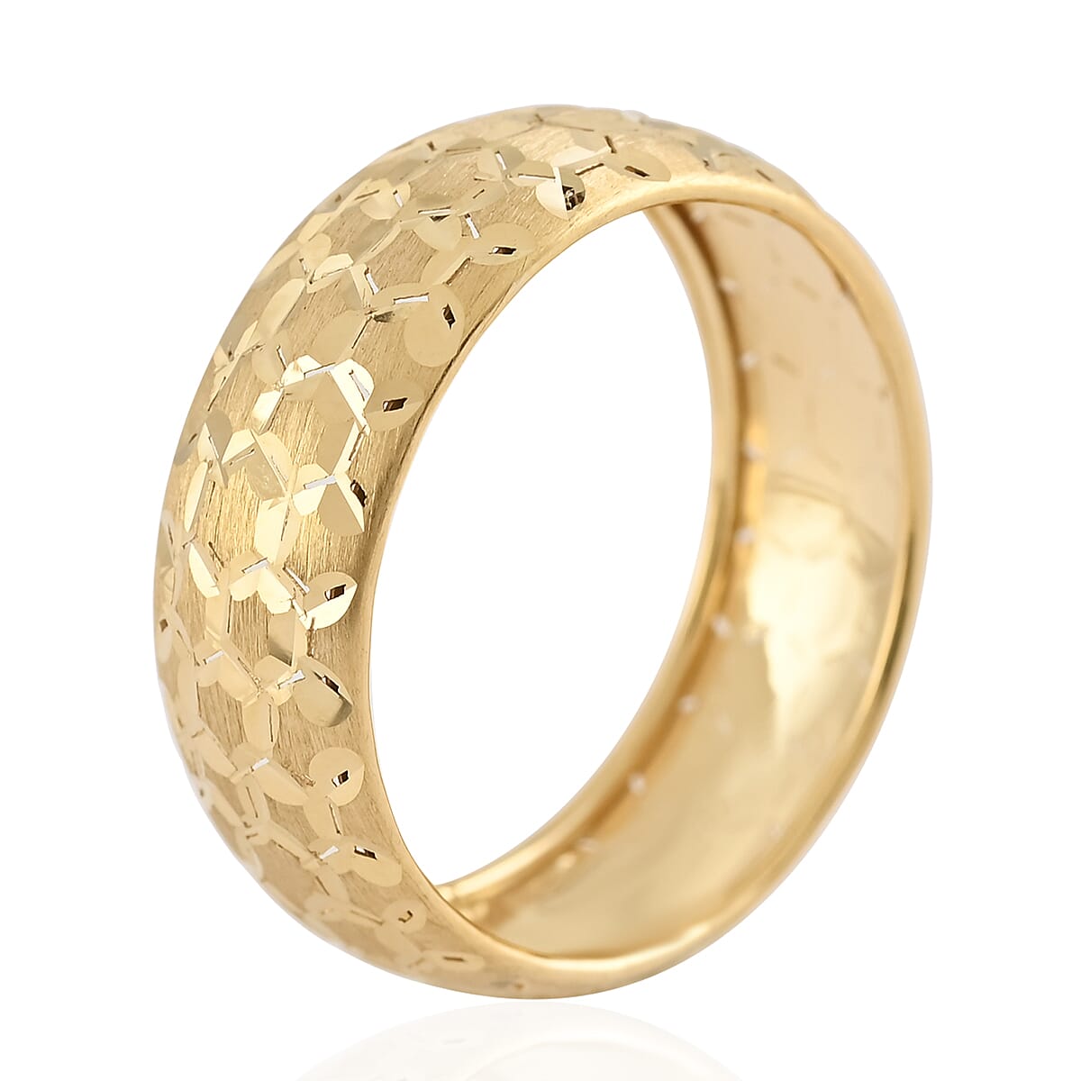Maestro Gold Collection Italian 10K Yellow Gold Beehive Ring (Size 8.0) image number 3