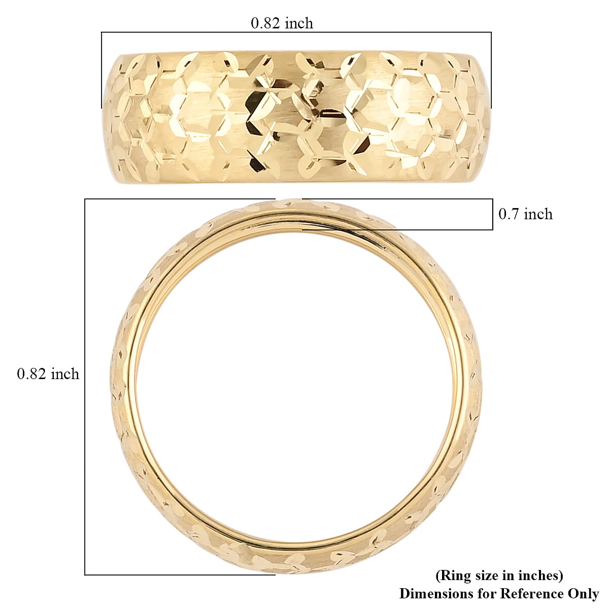 Maestro Gold Collection Italian 10K Yellow Gold Beehive Ring (Size 8.0) image number 4