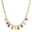 Multi Gemstone Cluster Mixed Shapes Paper Clip Necklace 18 Inches in Vermeil Yellow Gold Over Sterling Silver 8.50 ctw