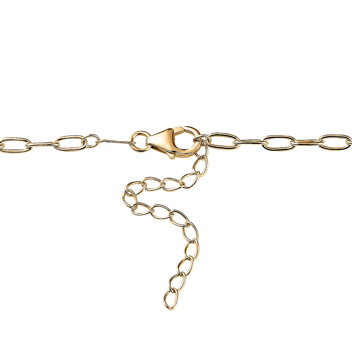 Multi Gemstone Cluster Mixed Shapes Paper Clip Necklace 18 Inches in Vermeil Yellow Gold Over Sterling Silver 8.50 ctw image number 4