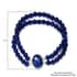 Lapis Lazuli, Blue Quartzite Double Row Beaded Stretch Bracelet in Stainless Steel 110.00 ctw image number 4