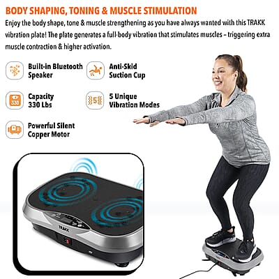 Trakk Plate Full Body Vibration Machine with Resistance Bands, Remote and Bluetooth Connection