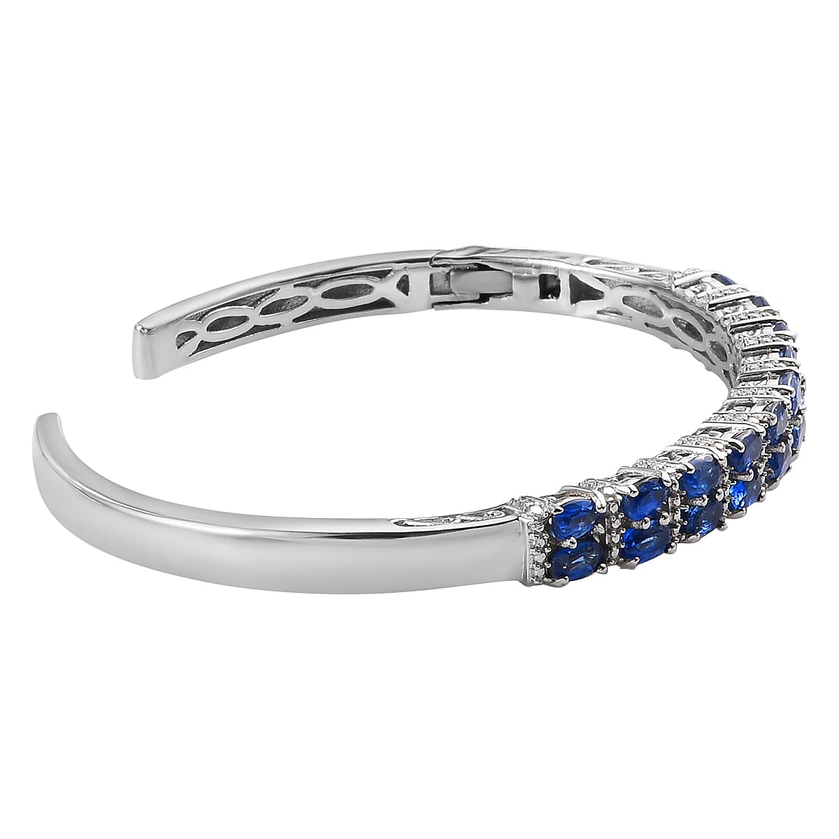 Kyanite Cuff Bracelet in Platinum Over Sterling Silver (7.25 In) 6.50 ctw image number 3