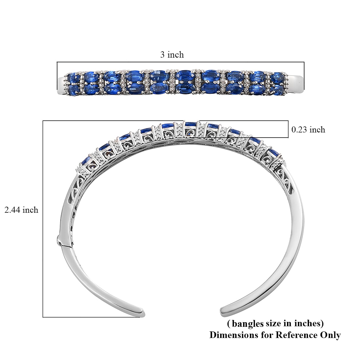 Kyanite Cuff Bracelet in Platinum Over Sterling Silver (7.25 In) 6.50 ctw image number 5