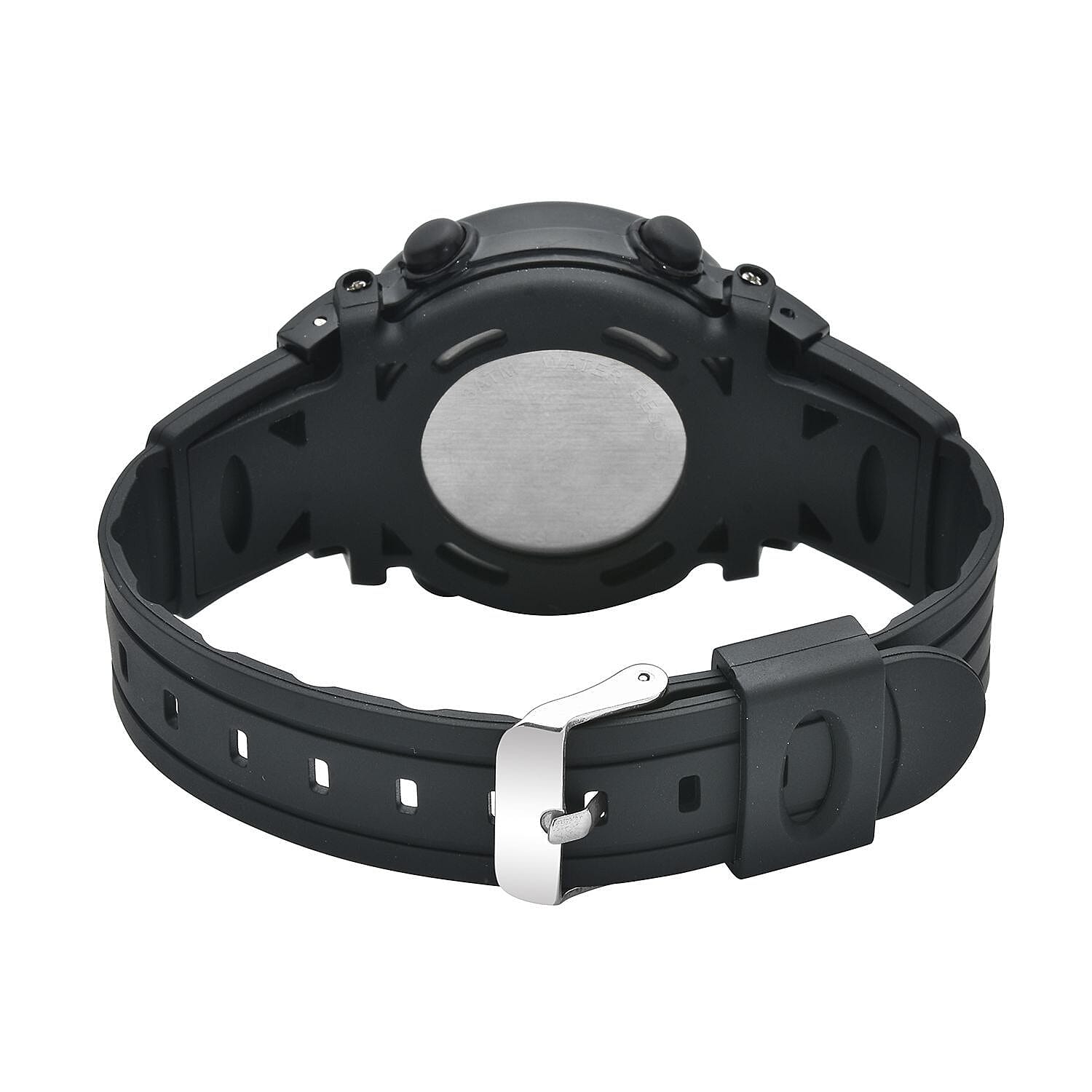 Strada Electronic Movement Multi Functional Watch with Black Silicone Strap (41.40 mm) (5.0-8.0 Inches)