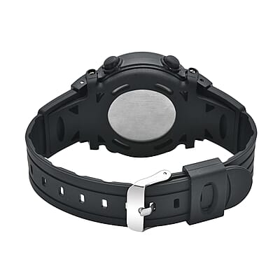 Strada Electronic Movement Multi Functional Watch with Black Silicone Strap (41.40 mm) (5.0-8.0 Inches)