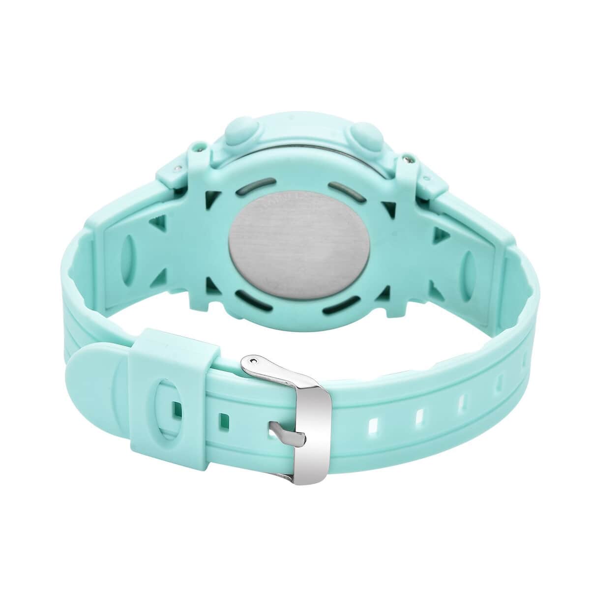 Strada Electronic Movement Multi Functional Watch with Blue Green Silicone Strap (41.40 mm) (5.0-8.0 Inches) image number 5