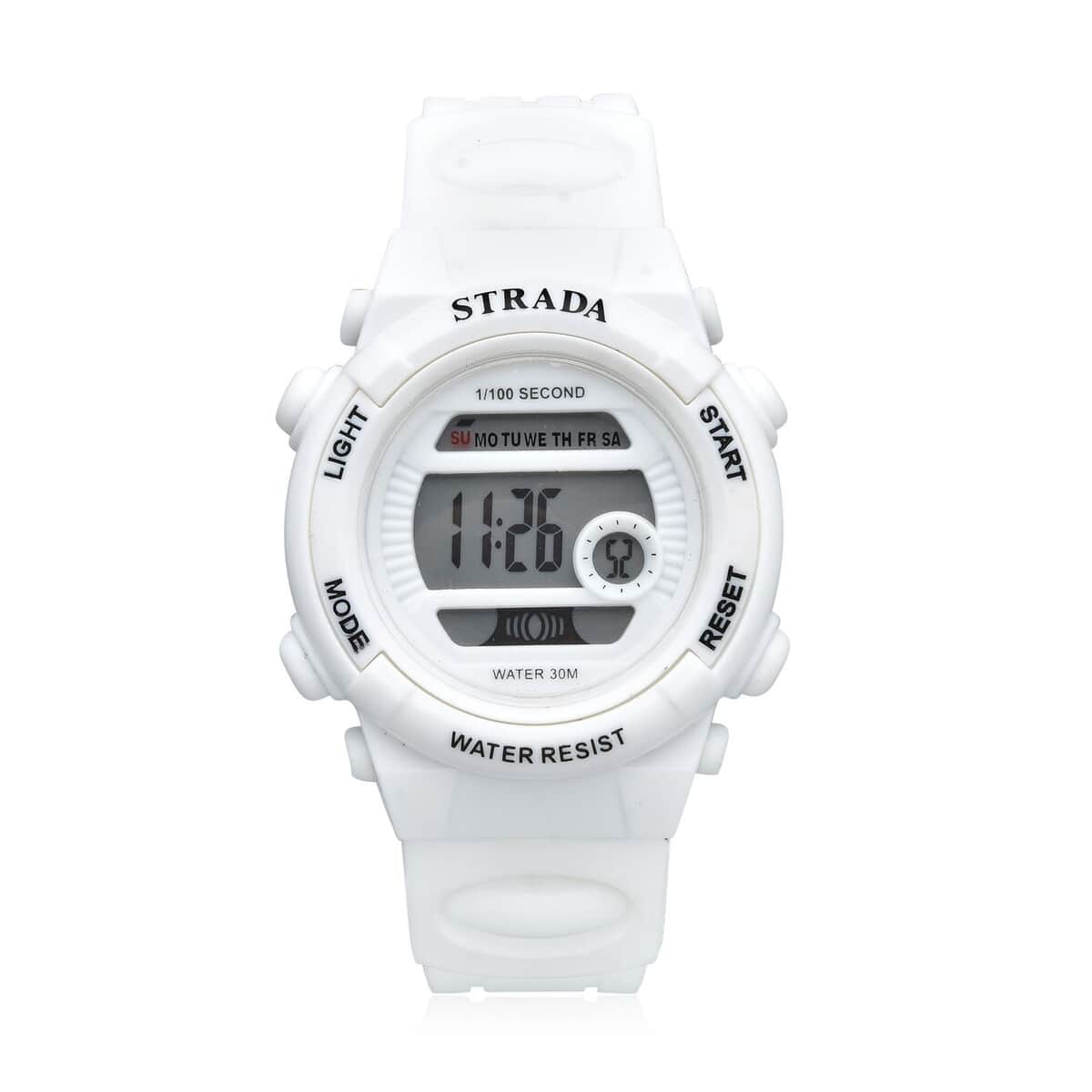 Strada Electronic Movement Multi Functional Watch with White Silicone Strap (41.40 mm) (5.0-8.0 Inches) image number 0