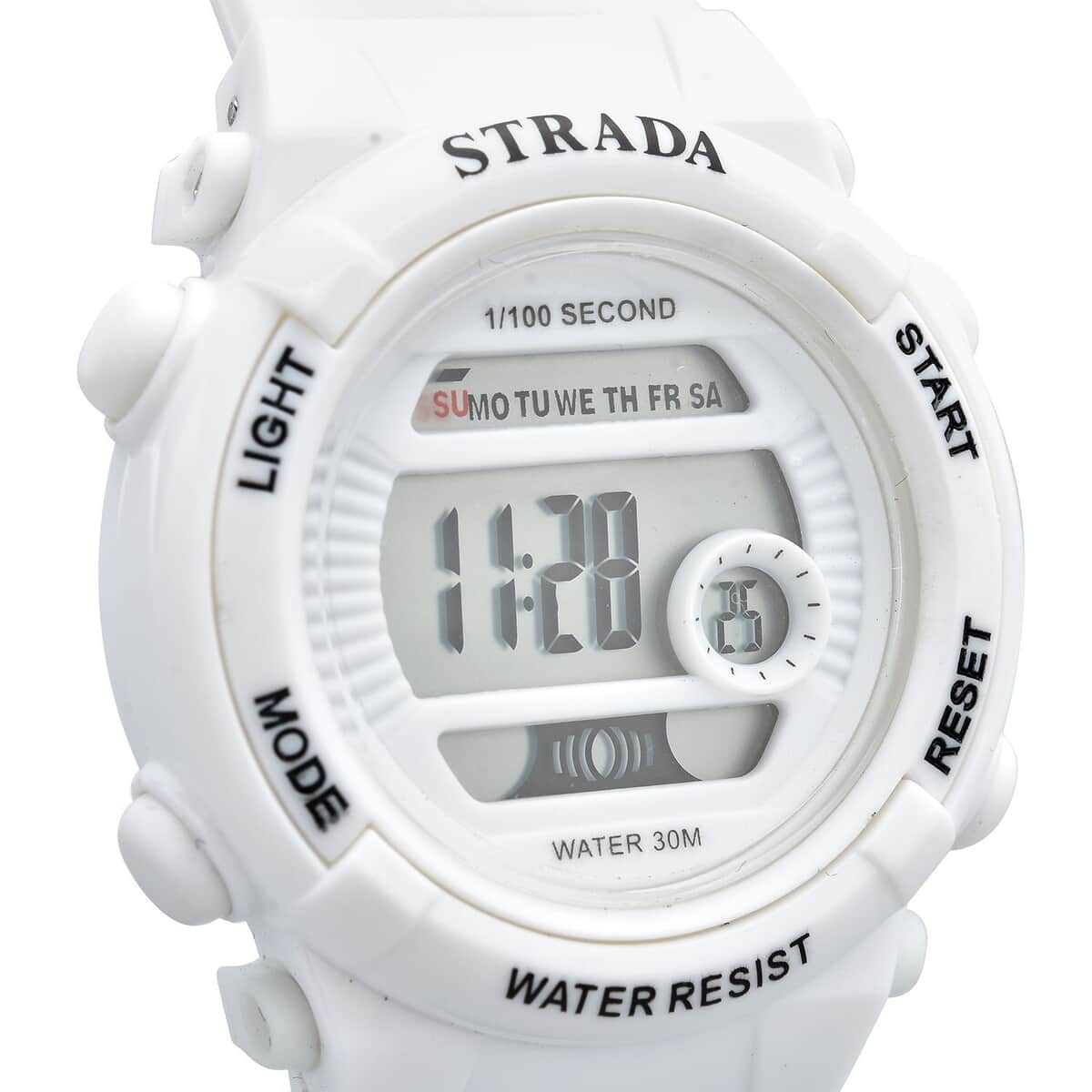 Strada Electronic Movement Multi Functional Watch with White Silicone Strap (41.40 mm) (5.0-8.0 Inches) image number 3