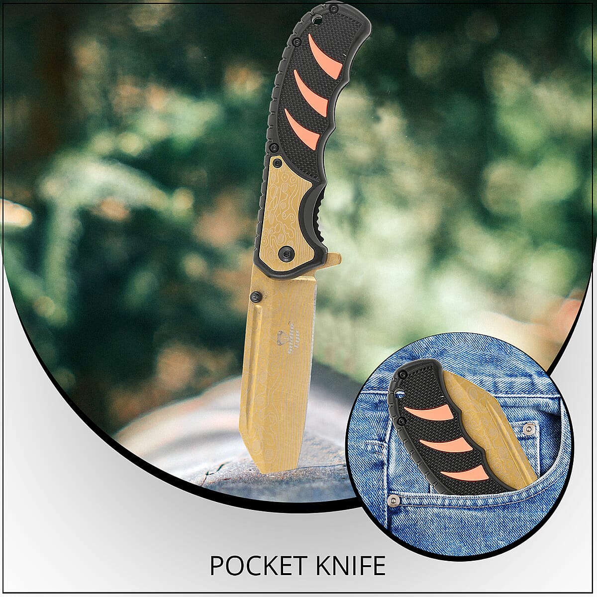 SNAKE EYE Golden Pocket Knife image number 1