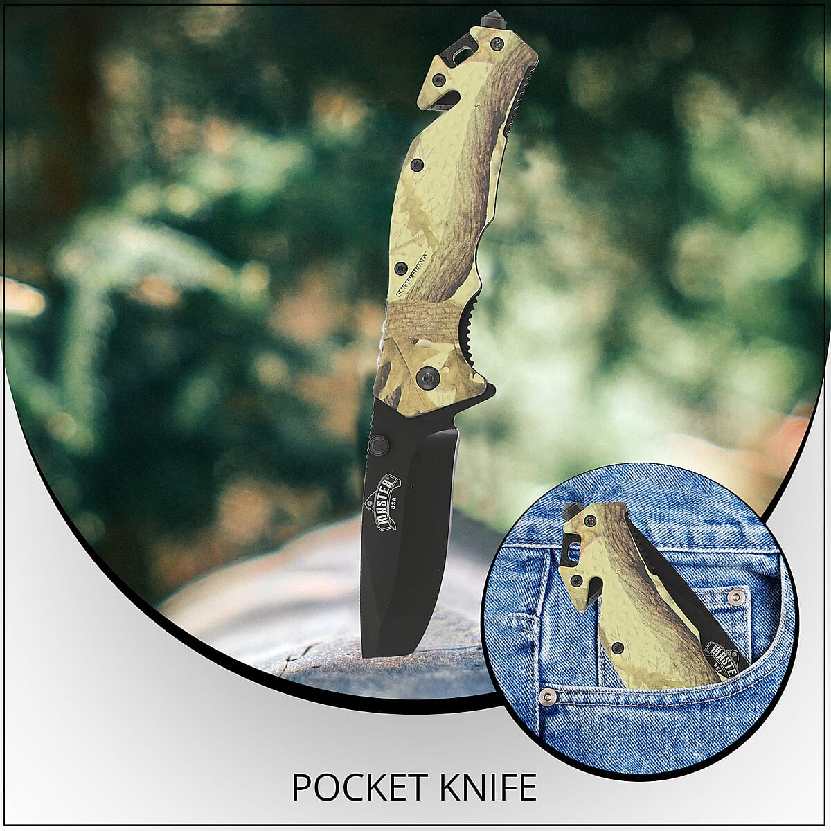 MASTER USA Green Leaf Pocket Knife image number 1