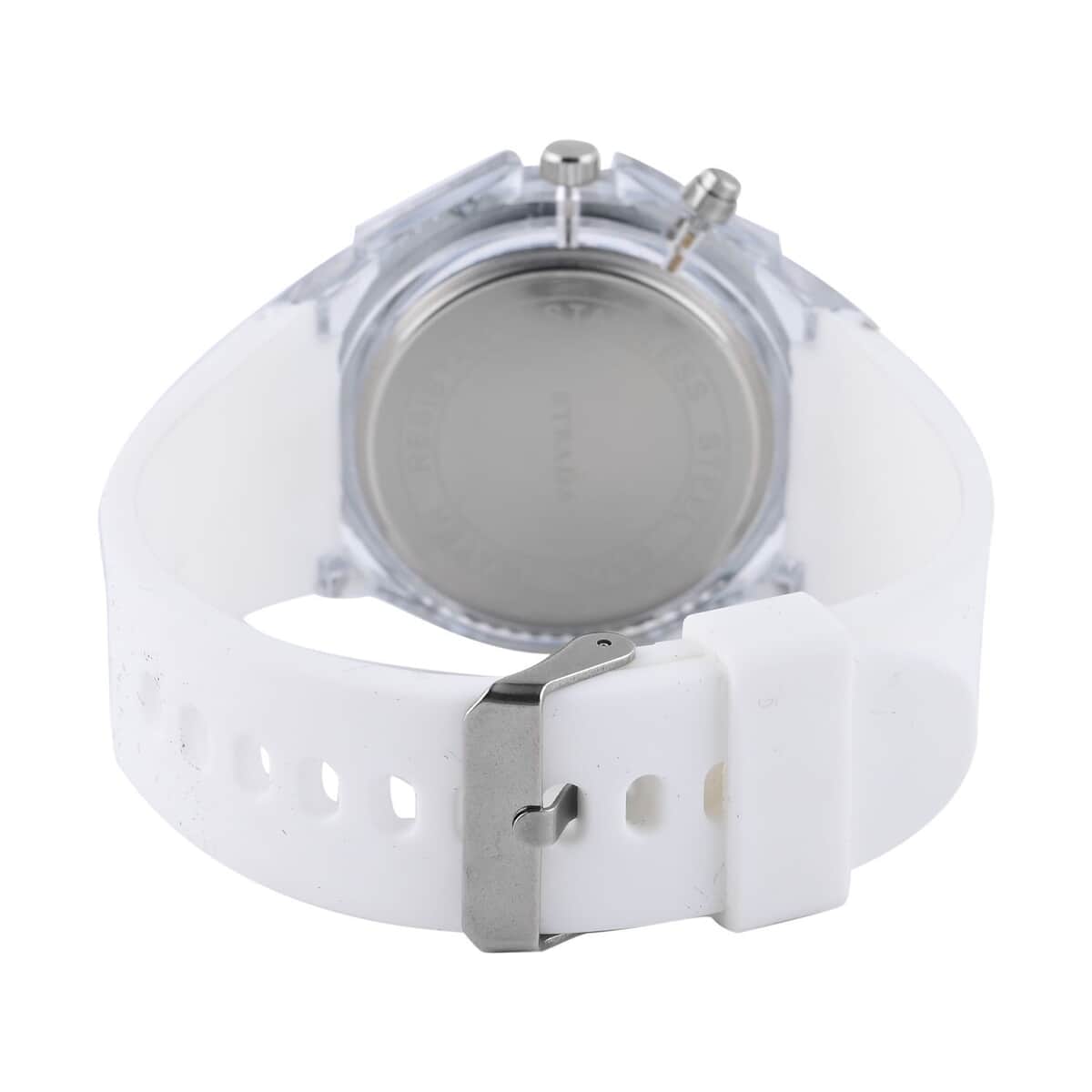 STRADA Austrian Crystal Japanese Movement Watch with White Silicone Strap (25.40 mm) (6.0-7.75 Inches) image number 5