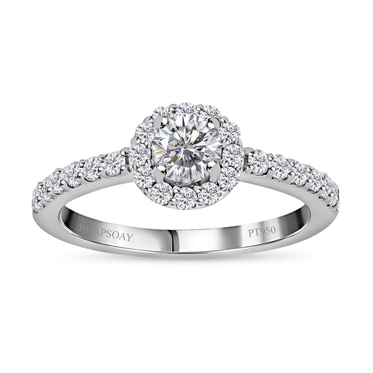 RHAPSODY IGI Certified 950 Platinum Diamond E-F VS Ring (Size 8.0) 4.70 Grams 1.00 ctw image number 0
