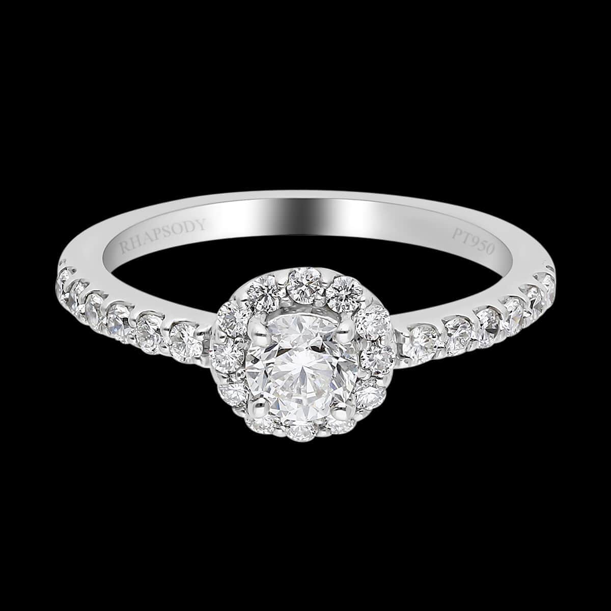 RHAPSODY IGI Certified 950 Platinum Diamond E-F VS Ring (Size 8.0) 4.70 Grams 1.00 ctw image number 1