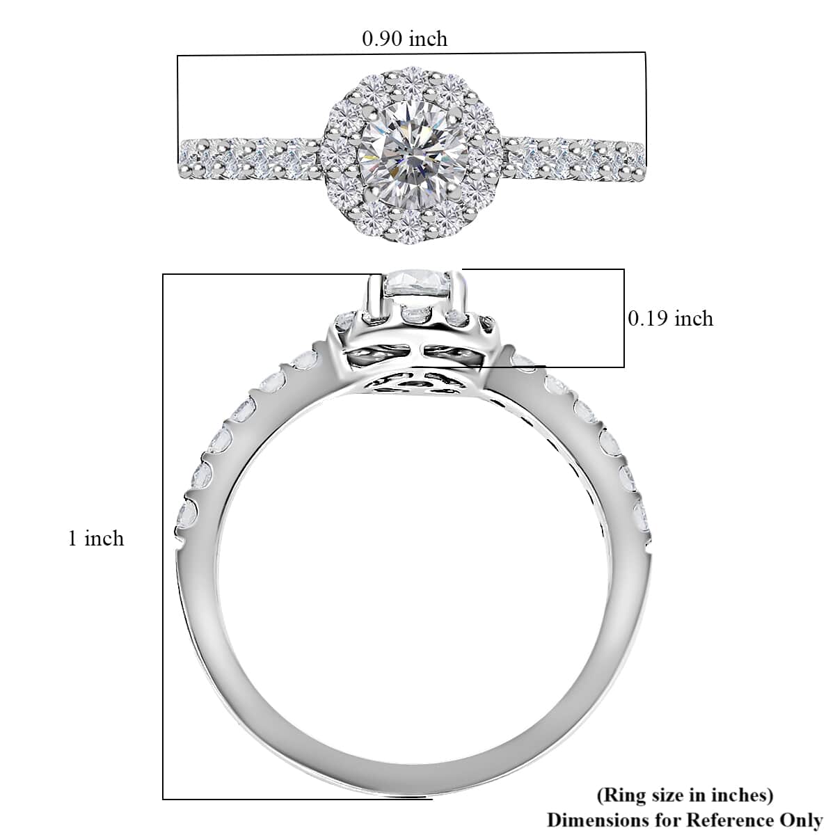 Rhapsody IGI Certified 950 Platinum E-F VS Diamond Ring (Size 8.0) 4.70 Grams 1.00 ctw image number 5