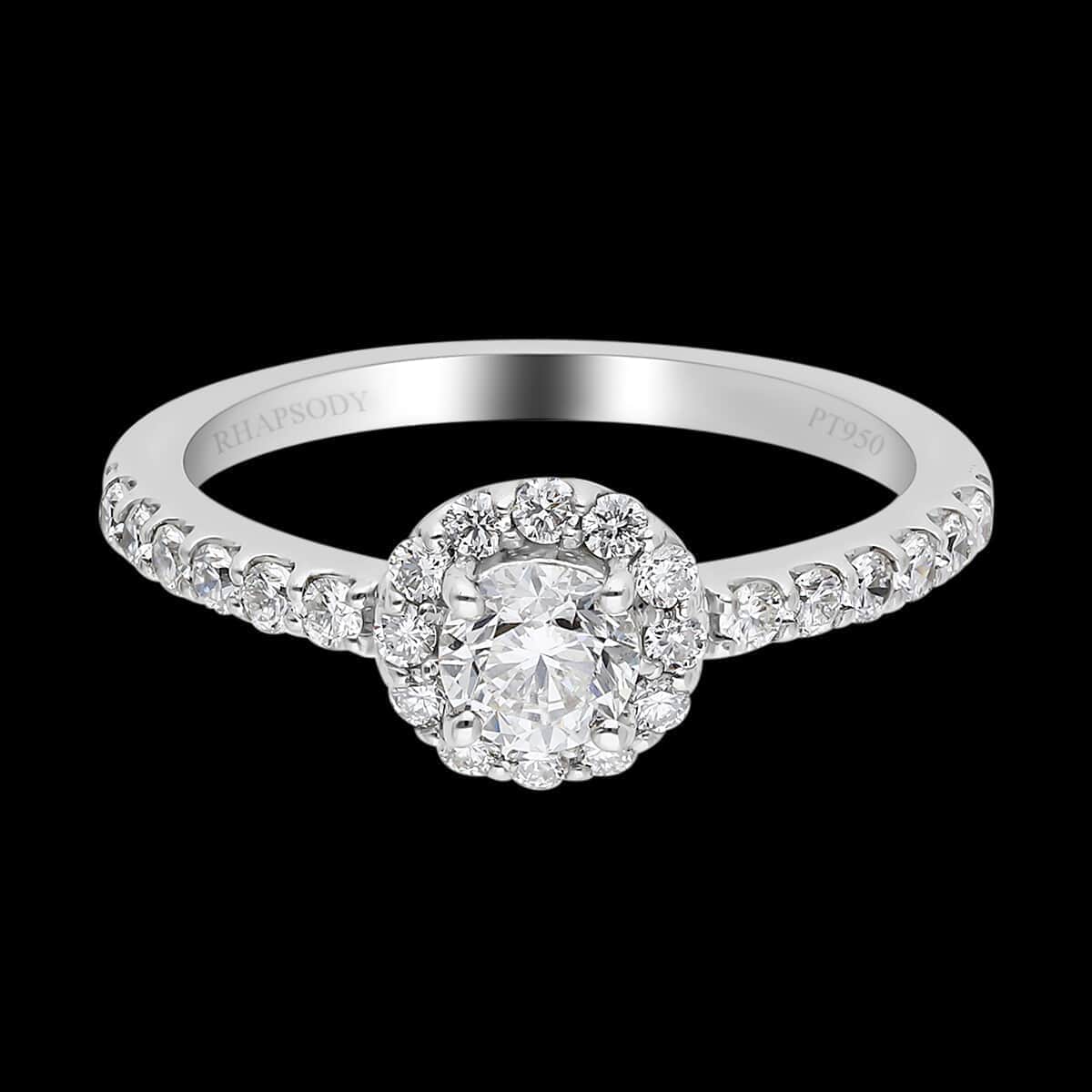 Rhapsody IGI Certified 950 Platinum E-F VS Diamond Ring (Size 9.0) 4.70 Grams 1.00 ctw image number 1