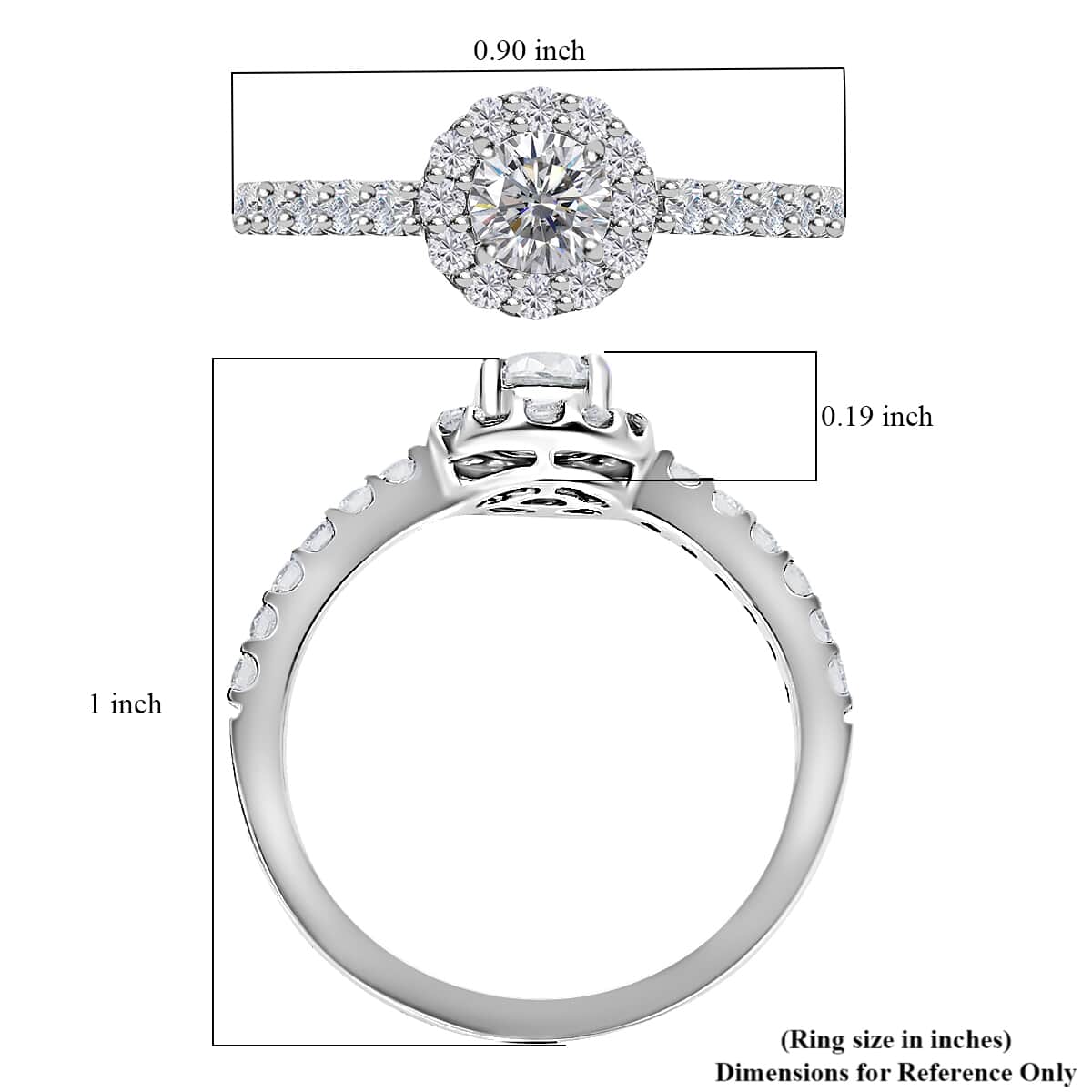 Rhapsody IGI Certified 950 Platinum E-F VS Diamond Ring (Size 9.0) 4.70 Grams 1.00 ctw image number 5