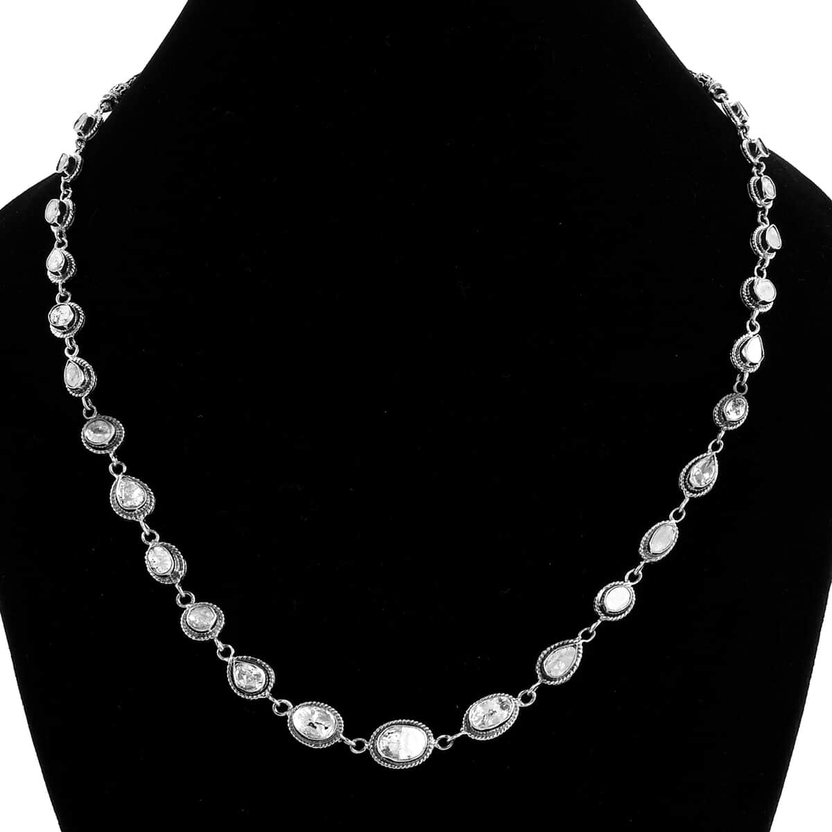 BALI LEGACY Polki Diamond Tulang Naga Necklace 22 Inches in Sterling Silver 34.80 Grams 10.50 ctw image number 2