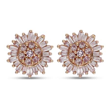 Natural Pink Diamond I3 Sunburst Earrings in Vermeil Rose Gold Over Sterling Silver 0.50 ctw image number 0