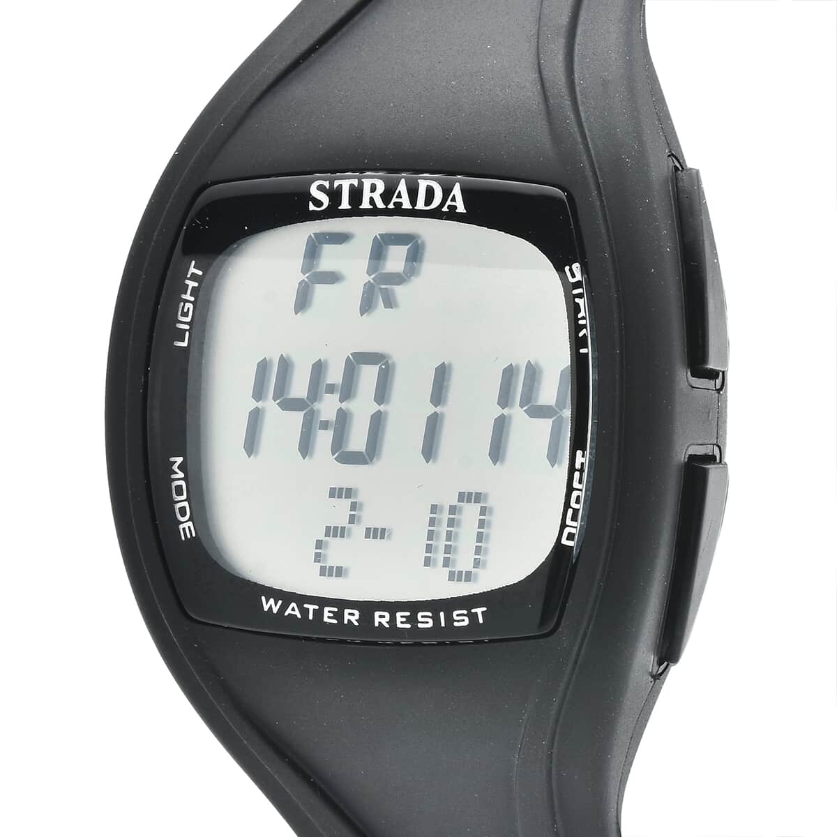 STRADA Japanese and Electronic Movement Multifunctional Key Led Dial Watch with Black Silicone Strap image number 3