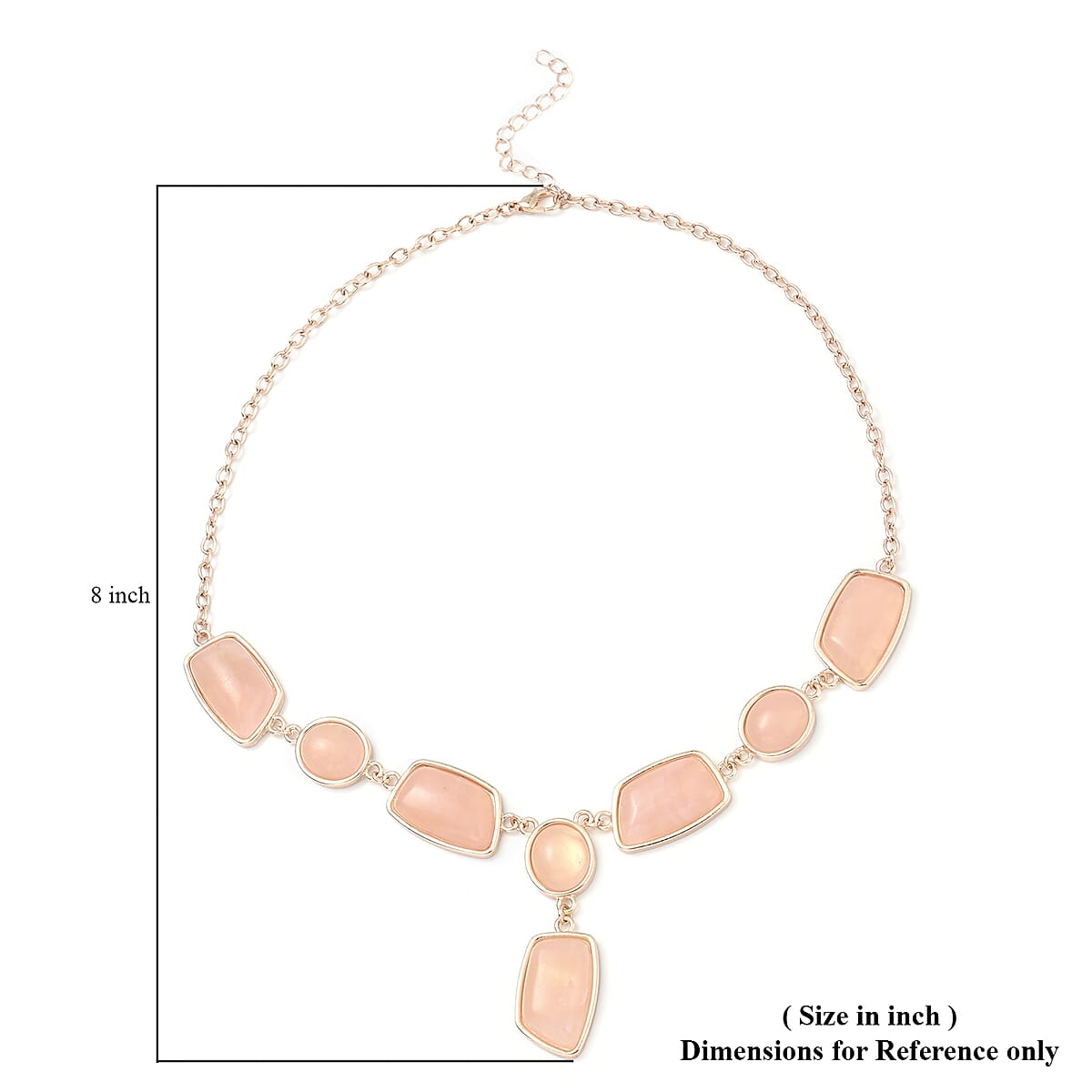 Galilea Rose Quartz Statement Necklace 18-20 Inches in Rosetone 139.50 ctw image number 4