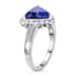 Rhapsody 950 Platinum AAAA Tanzanite and E-F VS Diamond Halo Ring (Size 9.0) 6.15 Grams 4.00 ctw image number 3