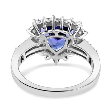Rhapsody 950 Platinum AAAA Tanzanite and E-F VS Diamond Halo Ring (Size 9.0) 6.15 Grams 4.00 ctw image number 4