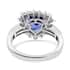 Rhapsody 950 Platinum AAAA Tanzanite and E-F VS Diamond Halo Ring (Size 9.0) 6.15 Grams 4.00 ctw image number 4