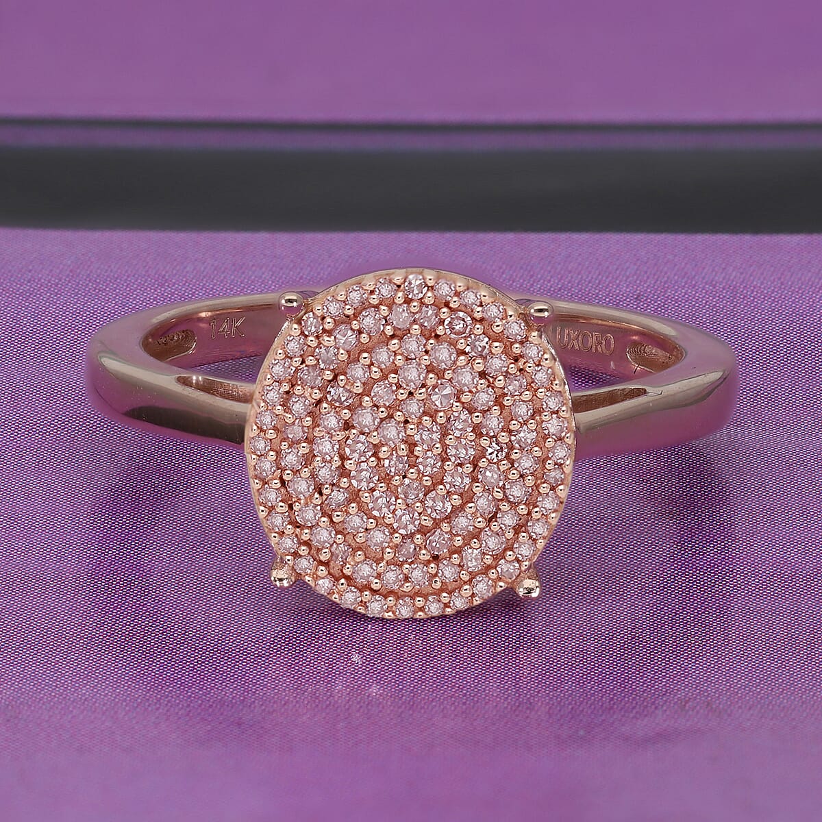 Luxoro 14K Rose Gold I1 Natural Pink Diamond Cluster Ring (Size 8.0) 0.25 ctw image number 1