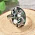 Abalone Shell and White Shell Pearl Nature Leaf Ring in Stainless Steel (Size 7.0) image number 1