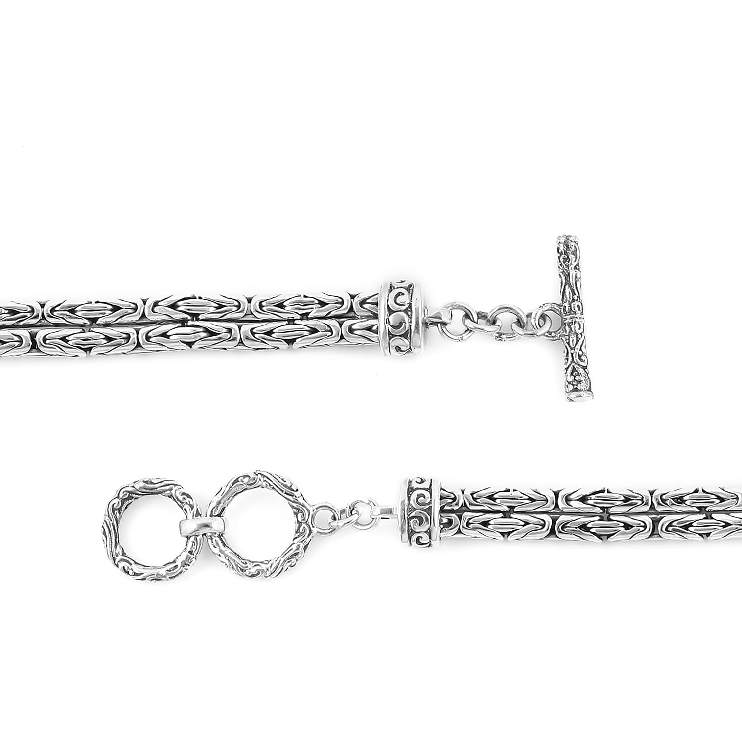 Bali Legacy Peacock Quartz (Triplet) Tulang Naga Chain Bracelet in Sterling Silver (7.50 In) 12.90 ctw