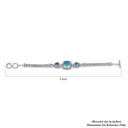 Bali Legacy Peacock Quartz (Triplet) Tulang Naga Chain Bracelet in Sterling Silver (7.50 In) 12.90 ctw image number 4
