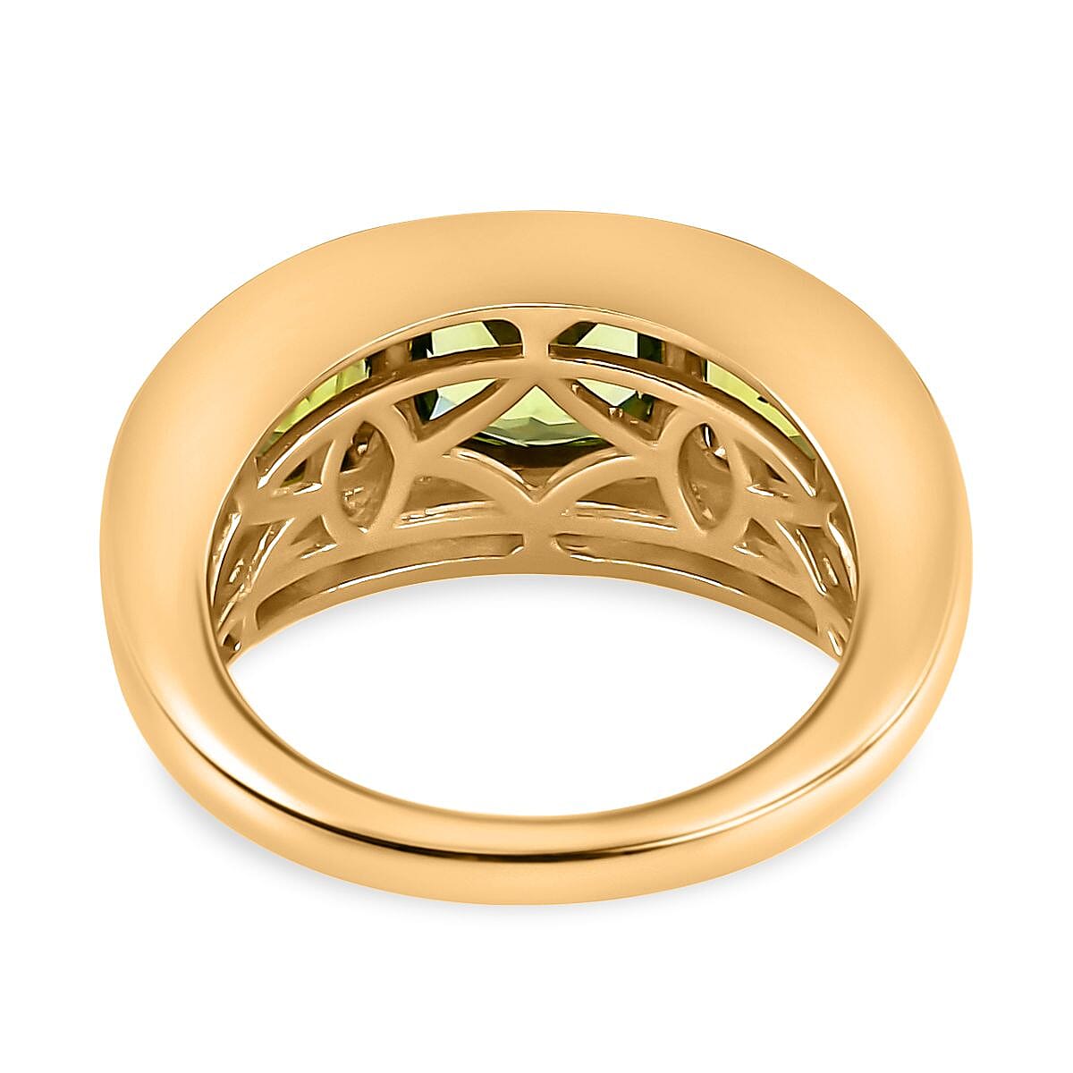 Hebei Peridot 3.20 ctw Ring in 14K Yellow Gold Over Sterling Silver (Size 5.5)