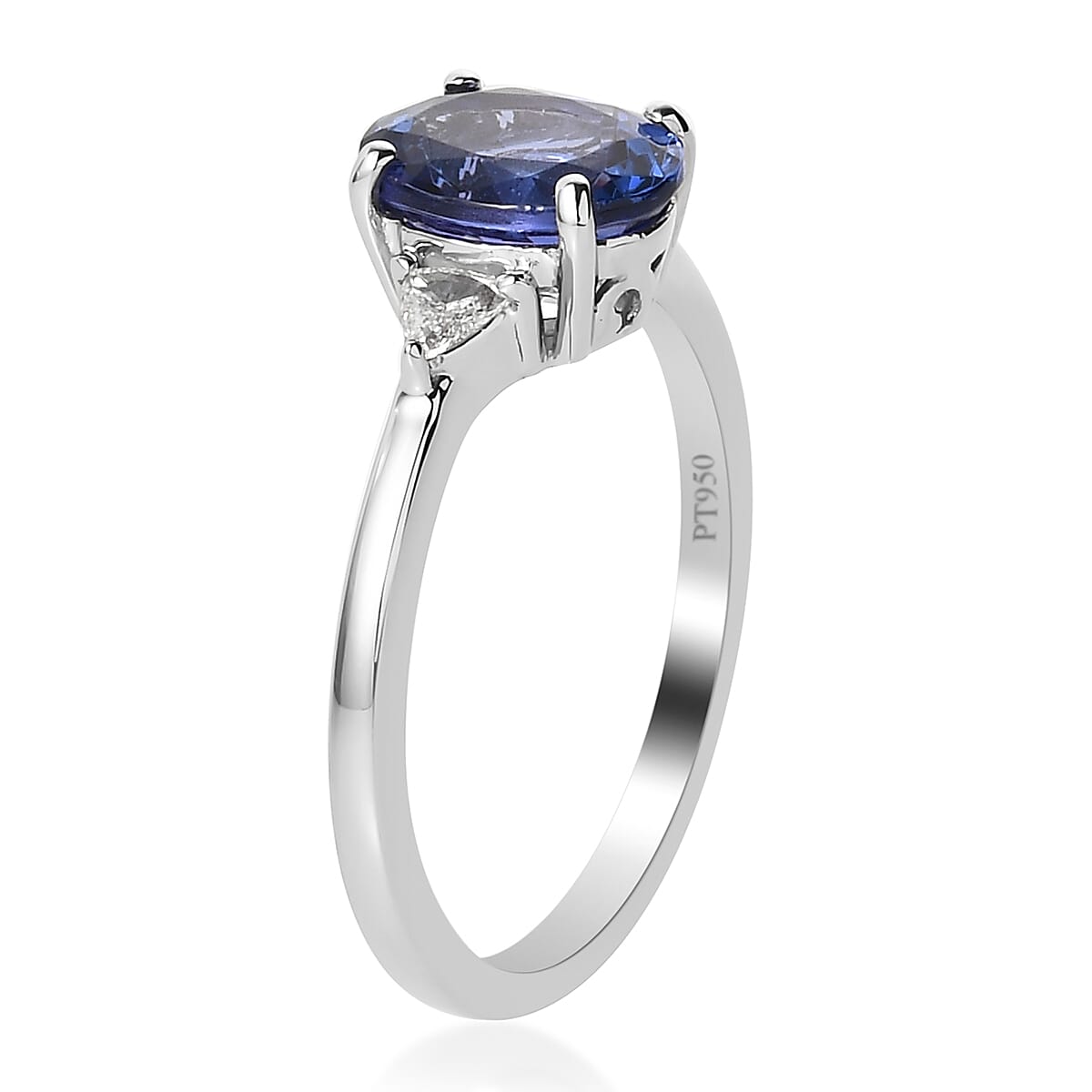 Rhapsody 950 Platinum AAAA Tanzanite and E-F VS1 Diamond Ring (Size 9.0) 4.40 Grams 2.15 ctw image number 3