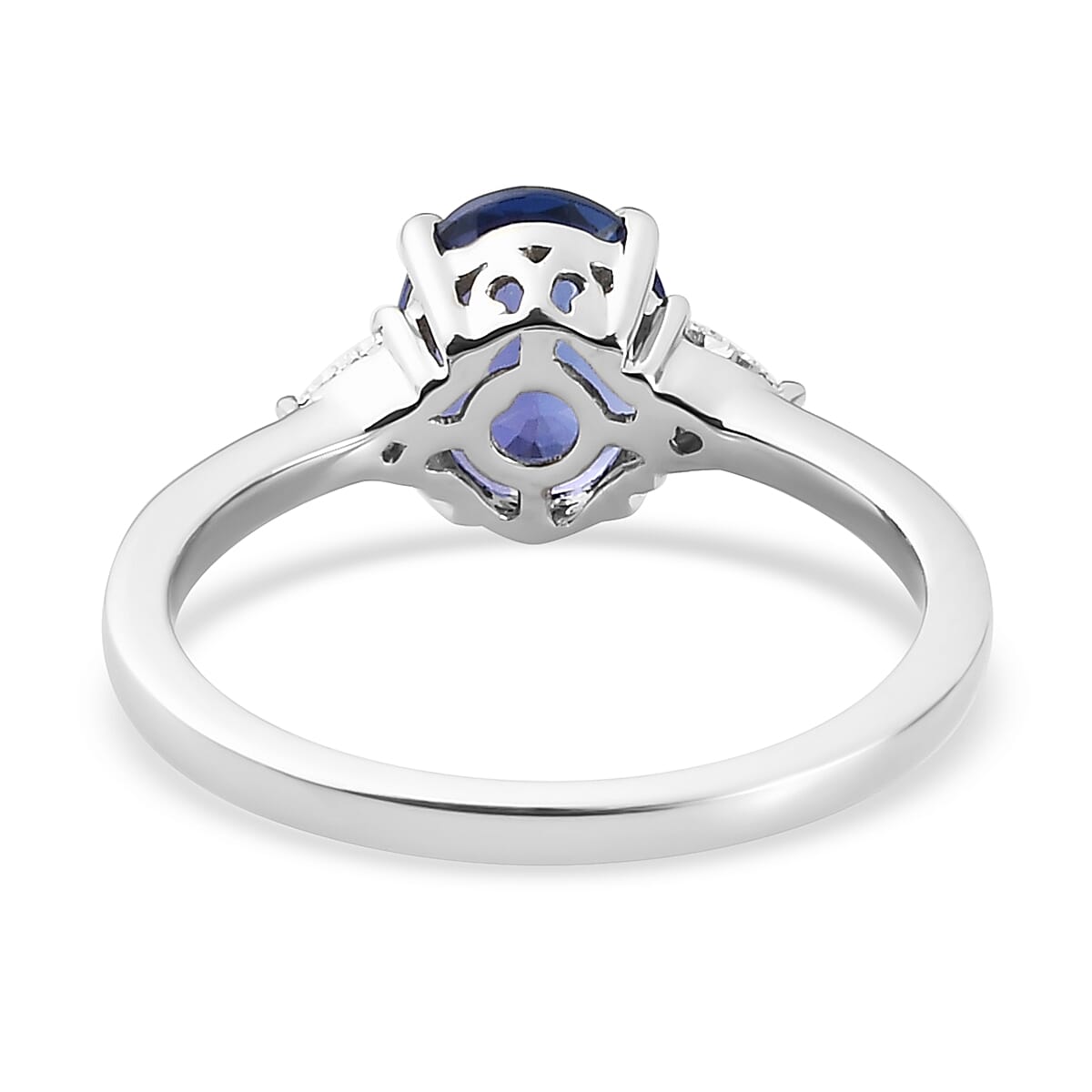 Rhapsody 950 Platinum AAAA Tanzanite and E-F VS1 Diamond Ring (Size 9.0) 4.40 Grams 2.15 ctw image number 4